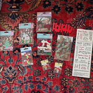 Christmas Craft Embellishments Scrapbooking Pack - Red, Green, White